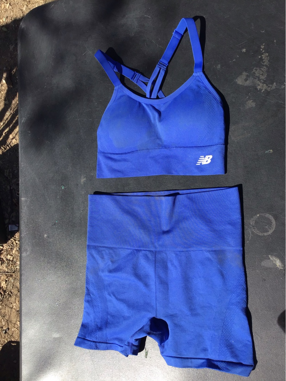 New Balance Cobalt Blue Sports Bra and Skort Set